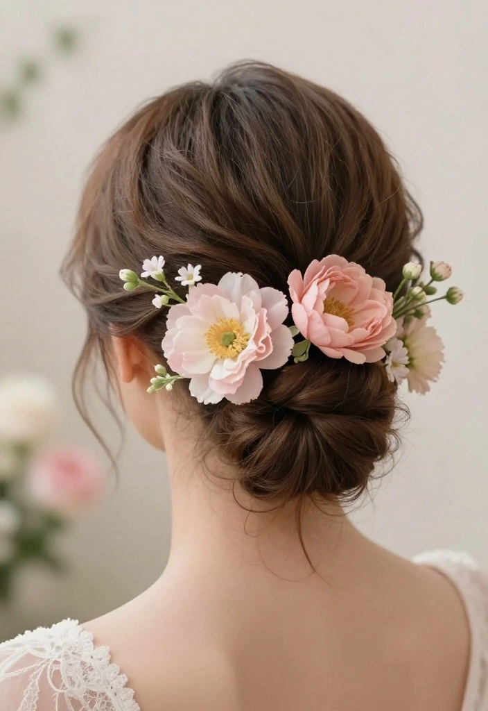 16 Celebrity Bun Hairstyles You Need to Try for Your Next Event (Glam Alert!) - 8. The Floral Bun 1