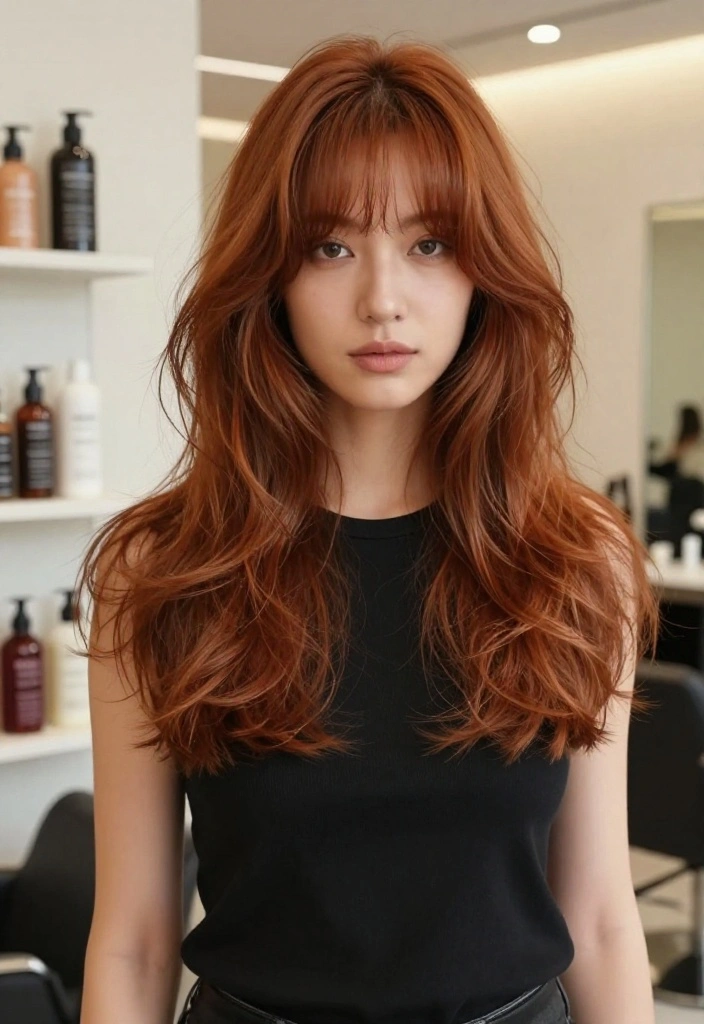 18 Amazing Ways to Style Copper Curtain Bangs (Your Friends Will Be Jealous!) - 18. Embrace Your Natural Texture 1