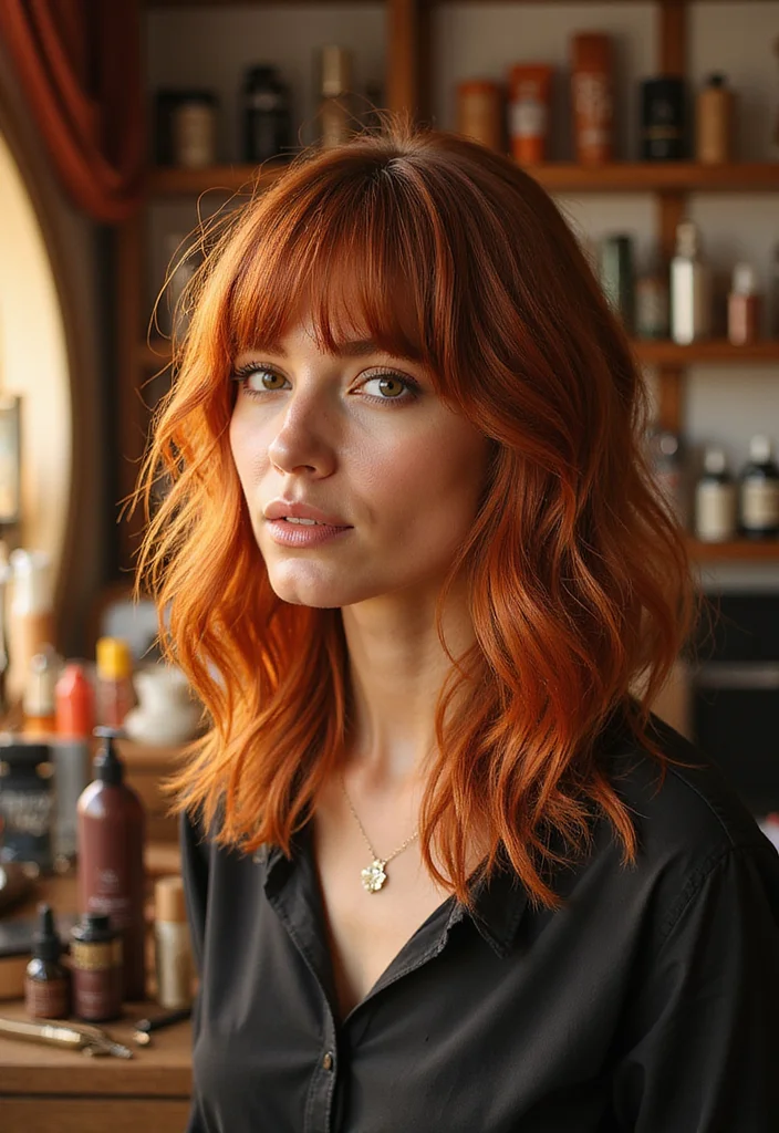 18 Amazing Ways to Style Copper Curtain Bangs (Your Friends Will Be Jealous!) - 8. Textured Layers 1