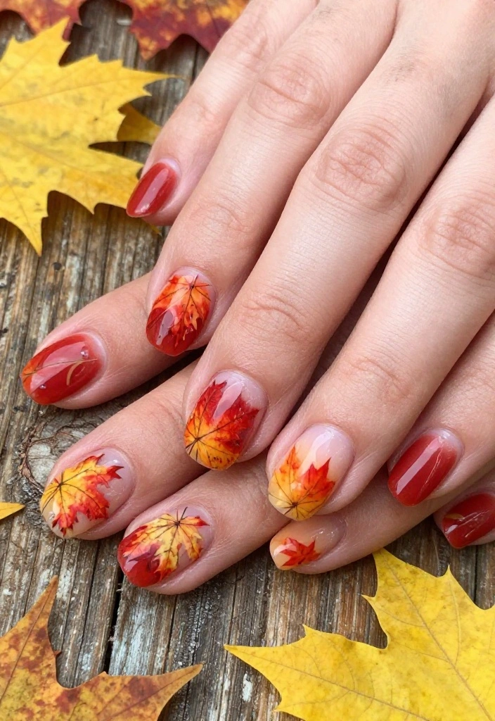20 Stunning Fall Nail Art Designs That Will Make Your Friends Jealous (You Won't Believe #12!) - 2. Maple Leaf Majesty 1