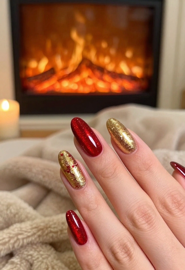 20 Stunning Fall Nail Art Designs That Will Make Your Friends Jealous (You Won't Believe #12!) - 20. Fireside Glam 1