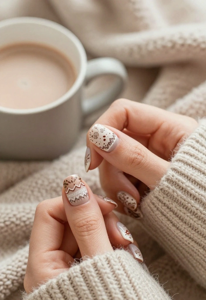 20 Stunning Fall Nail Art Designs That Will Make Your Friends Jealous (You Won't Believe #12!) - 3. Cozy Sweater Patterns 1