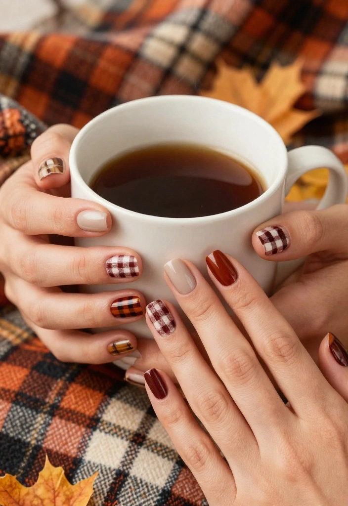 20 Stunning Fall Nail Art Designs That Will Make Your Friends Jealous (You Won't Believe #12!) - 7. Rustic Flannel 1