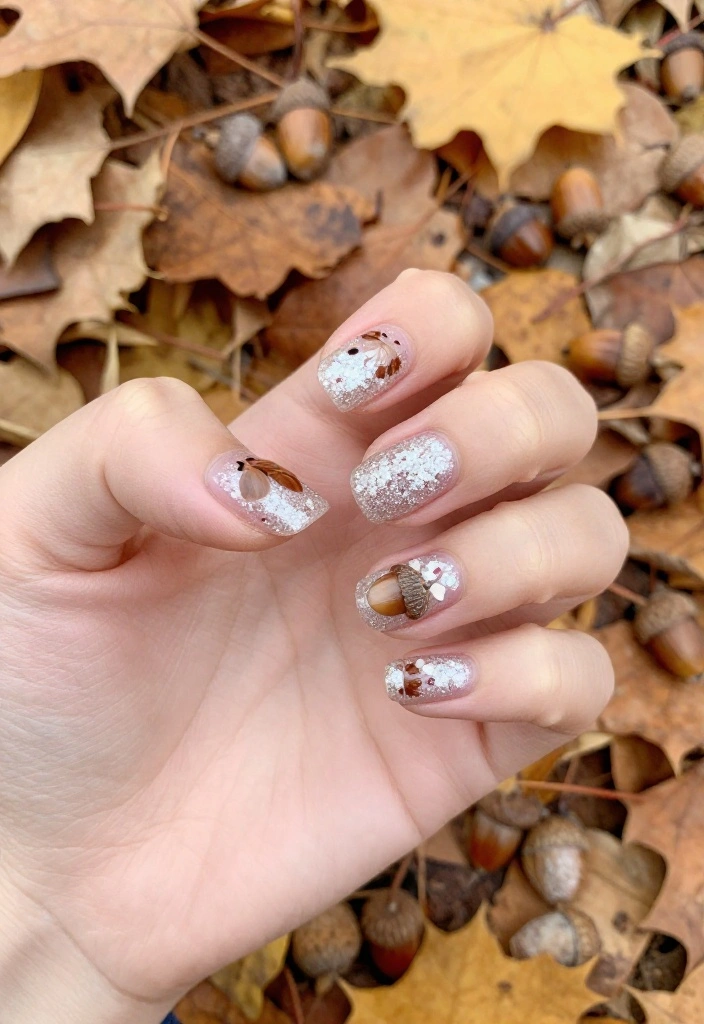 20 Stunning Fall Nail Art Designs That Will Make Your Friends Jealous (You Won't Believe #12!) - 8. Glittering Acorns 1