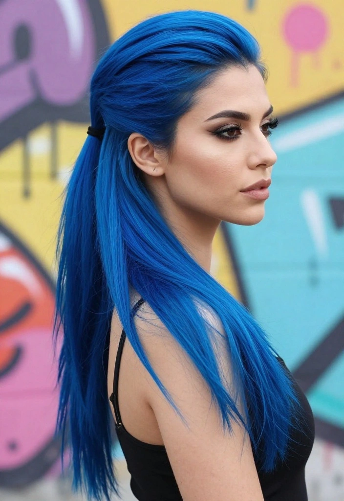 20 Vibrant Hair Tint Ideas That Will Transform Your Look Instantly! - 2. Electric Blue Dream 1