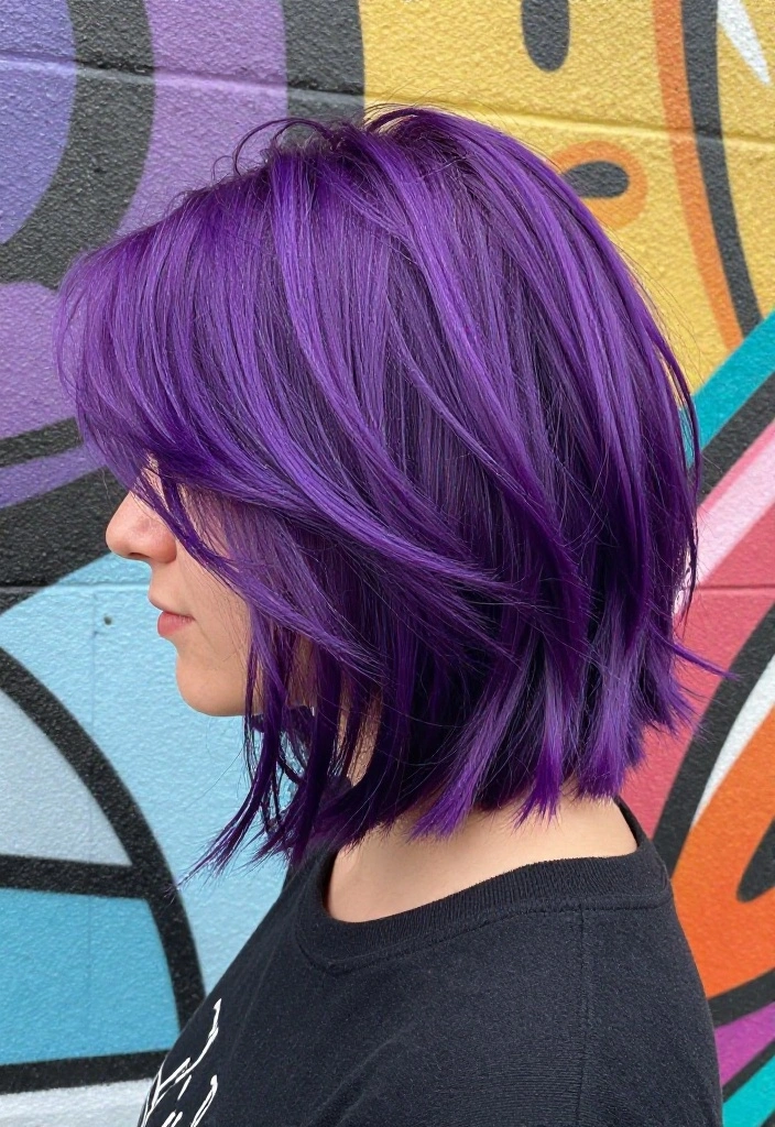 20 Vibrant Hair Tint Ideas That Will Transform Your Look Instantly! - 6. Vivid Violet 1