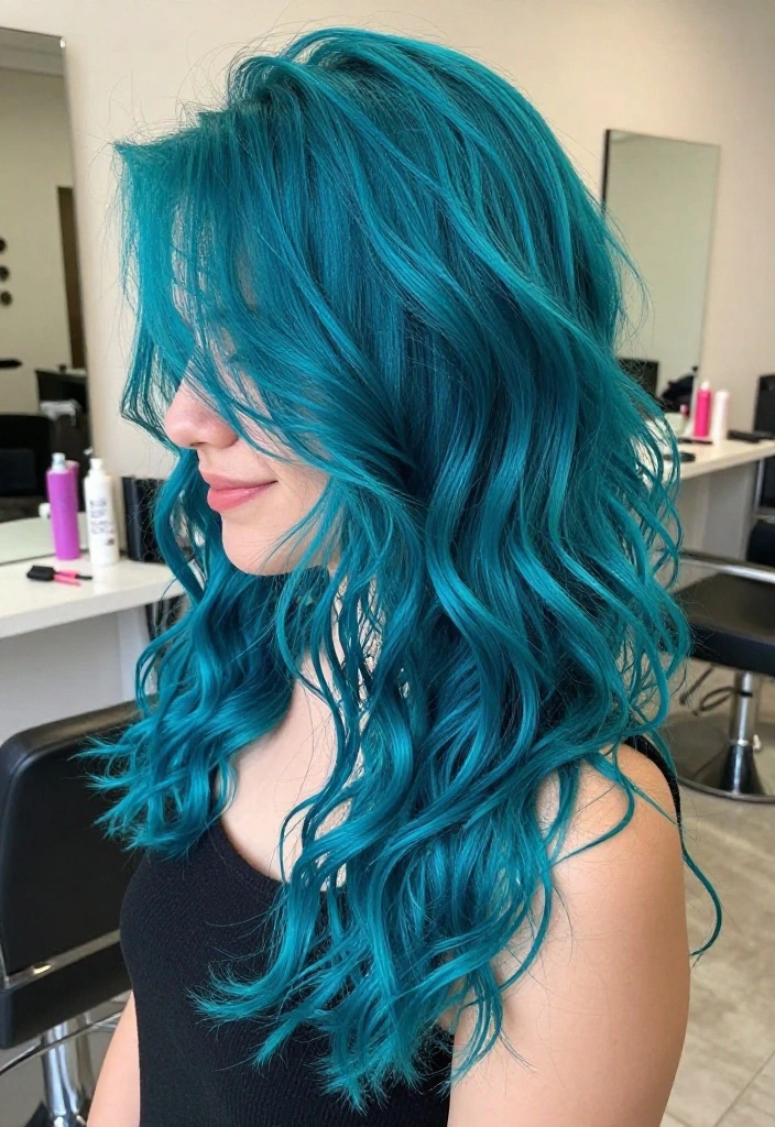 20 Vibrant Hair Tint Ideas That Will Transform Your Look Instantly! - 7. Brilliant Teal 1
