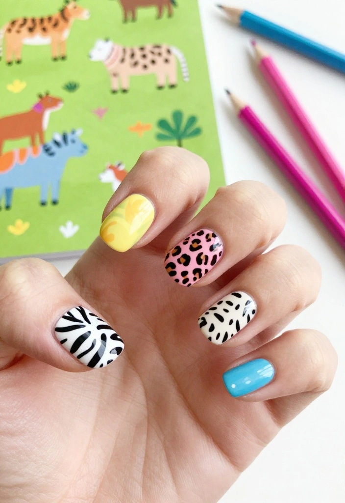10 Back to School Nail Inspo Ideas to Make Your Friends Jealous! - 3. Cute Animal Prints 1