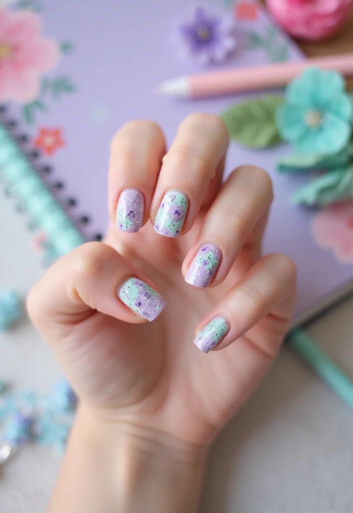 10 Back to School Nail Inspo Ideas to Make Your Friends Jealous! - 4. Floral Fantasy 1