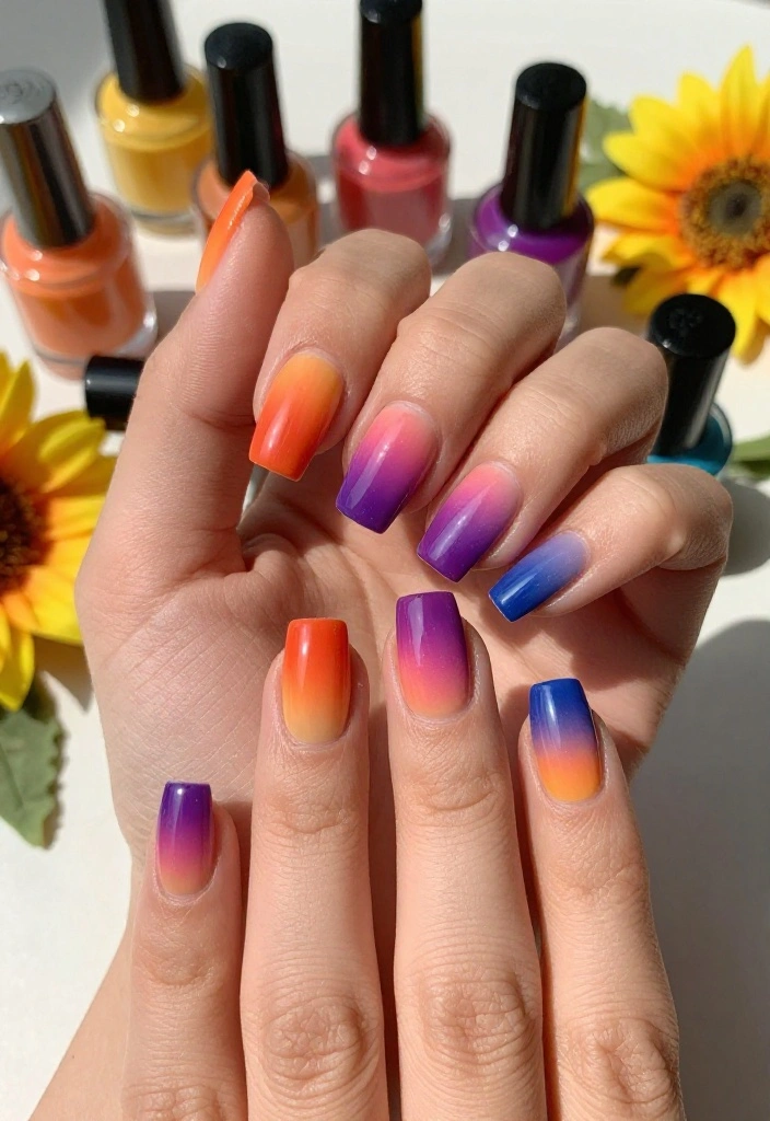 10 Stunning Late Summer Nail Ideas Guaranteed to Turn Heads (Don't Miss #5!) - 4. Sunset Ombre 1