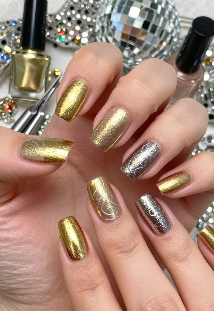 10 Stunning Late Summer Nail Ideas Guaranteed to Turn Heads (Don't Miss #5!) - 6. Metallic Summer Shine 1