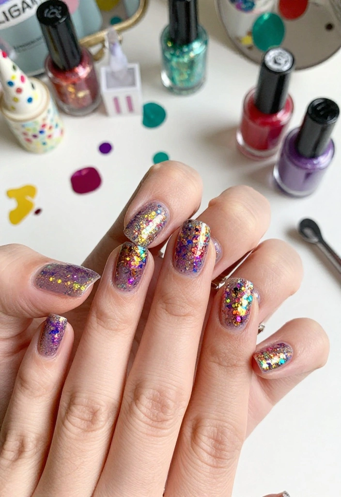10 Stunning Late Summer Nail Ideas Guaranteed to Turn Heads (Don't Miss #5!) - 9. Rainbow Glitter Tips 1