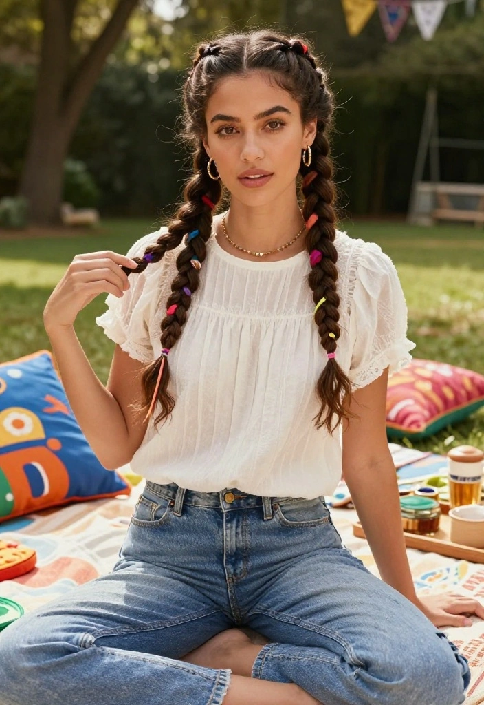12 Stunning Boho Braids Hairstyles That Will Turn Heads Everywhere (You Won't Believe #5!) - 11. Double Braids with Loose Ends 1