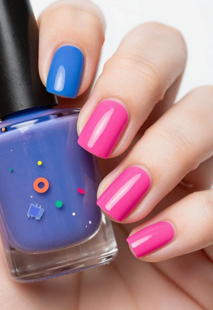14 Summer-Inspired Reverse French Manicure Ideas You'll Adore! - 11. Color Block 1