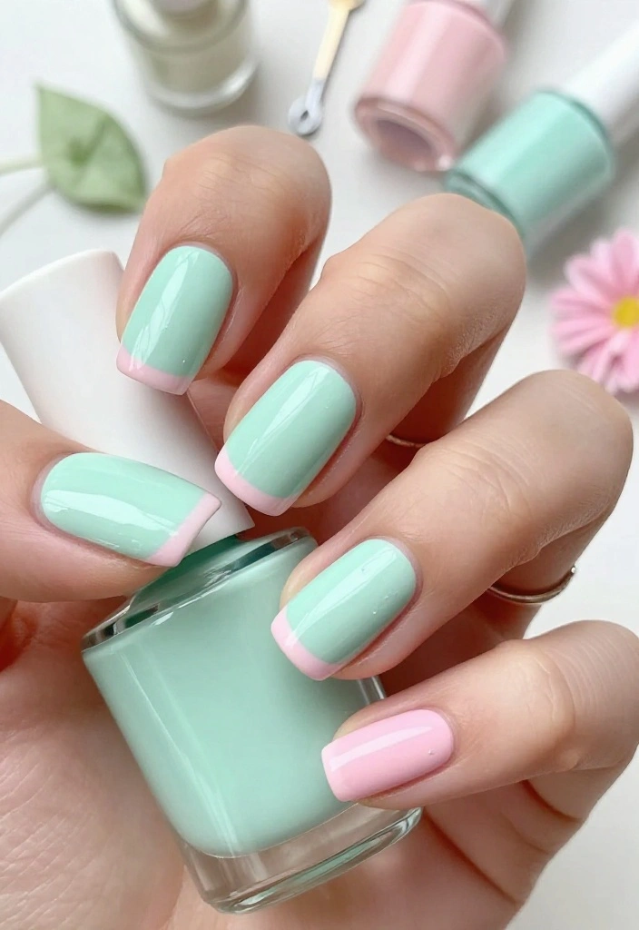 14 Summer-Inspired Reverse French Manicure Ideas You'll Adore! - 6. Playful Pastels 1