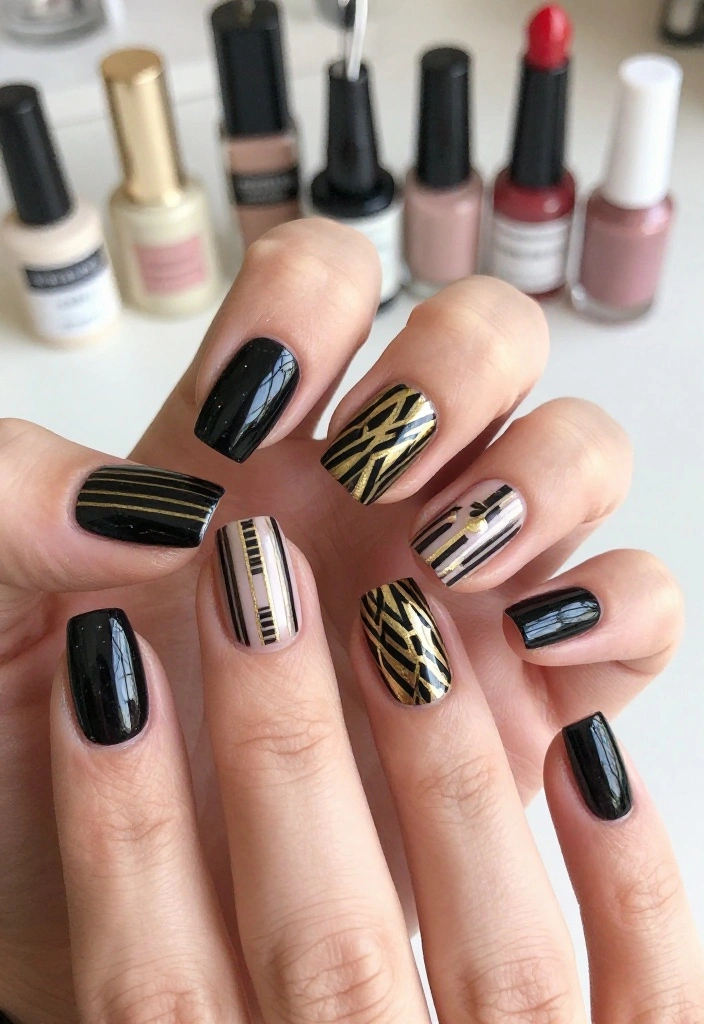15 Must-Try August Nail Trends for 2026 (You Won't Believe #9!) - 12. Art Deco 1