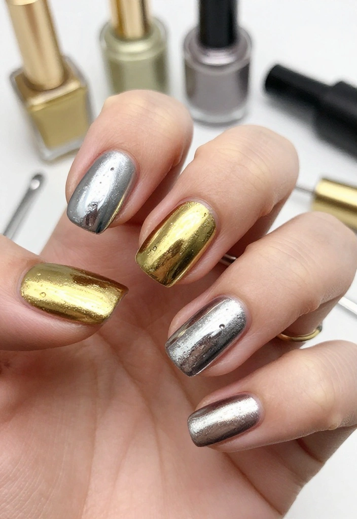 15 Must-Try August Nail Trends for 2026 (You Won't Believe #9!) - 13. Bright Metallics 1