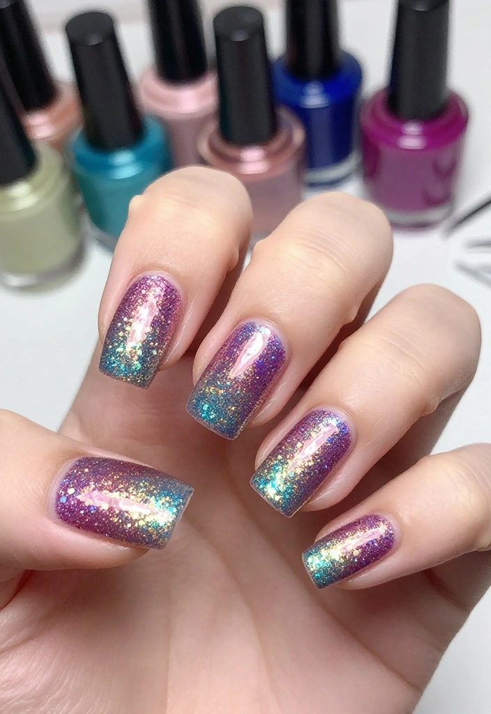 15 Must-Try August Nail Trends for 2026 (You Won't Believe #9!) - 15. Gradient Glitter 1