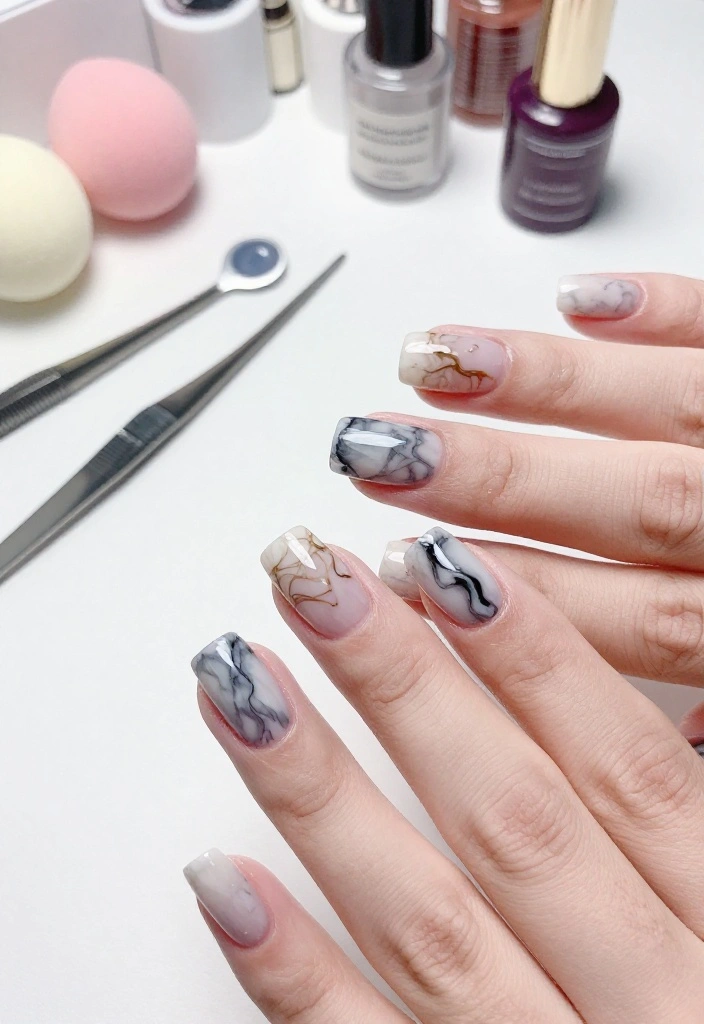 15 Must-Try August Nail Trends for 2026 (You Won't Believe #9!) - 7. Marble Effect 1