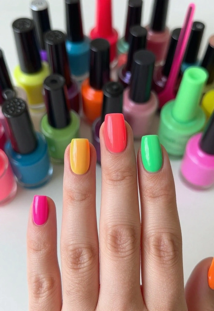 15 Must-Try August Nail Trends for 2026 (You Won't Believe #9!) - 8. Neon Brights 1