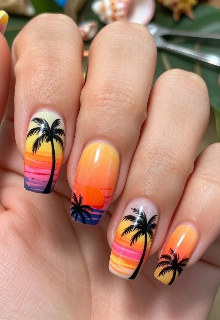 15 Stunning August Nails Ideas for 2026 That'll Make You Book Your Next Mani Right Now! - 1. Tropical Paradise 1