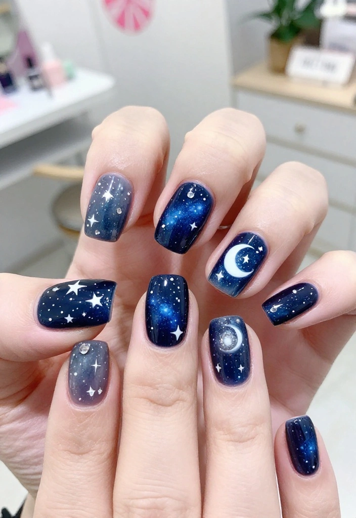 15 Stunning August Nails Ideas for 2026 That'll Make You Book Your Next Mani Right Now! - 13. Celestial Dreams 1