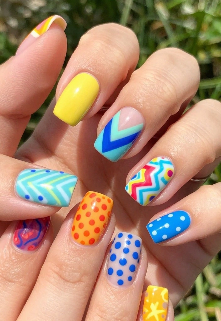 15 Stunning August Nails Ideas for 2026 That'll Make You Book Your Next Mani Right Now! - 15. Retro Vibes 1