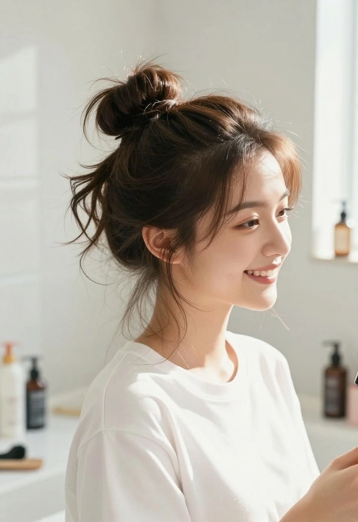 15 Stylish Back to School Hairstyles You Can Master with Simple Tutorials! - 2. The Messy Bun 1