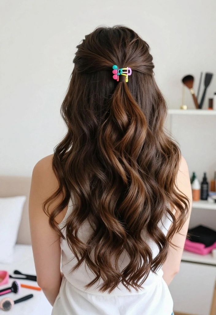 15 Stylish Back to School Hairstyles You Can Master with Simple Tutorials! - 5. Half-Up, Half-Down 1