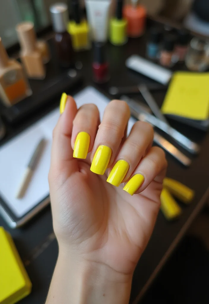 17 Butter Yellow Manicure Ideas That Are Perfect for Any Occasion (Don't Miss #9!) - 10. Neon Butter Yellow 1