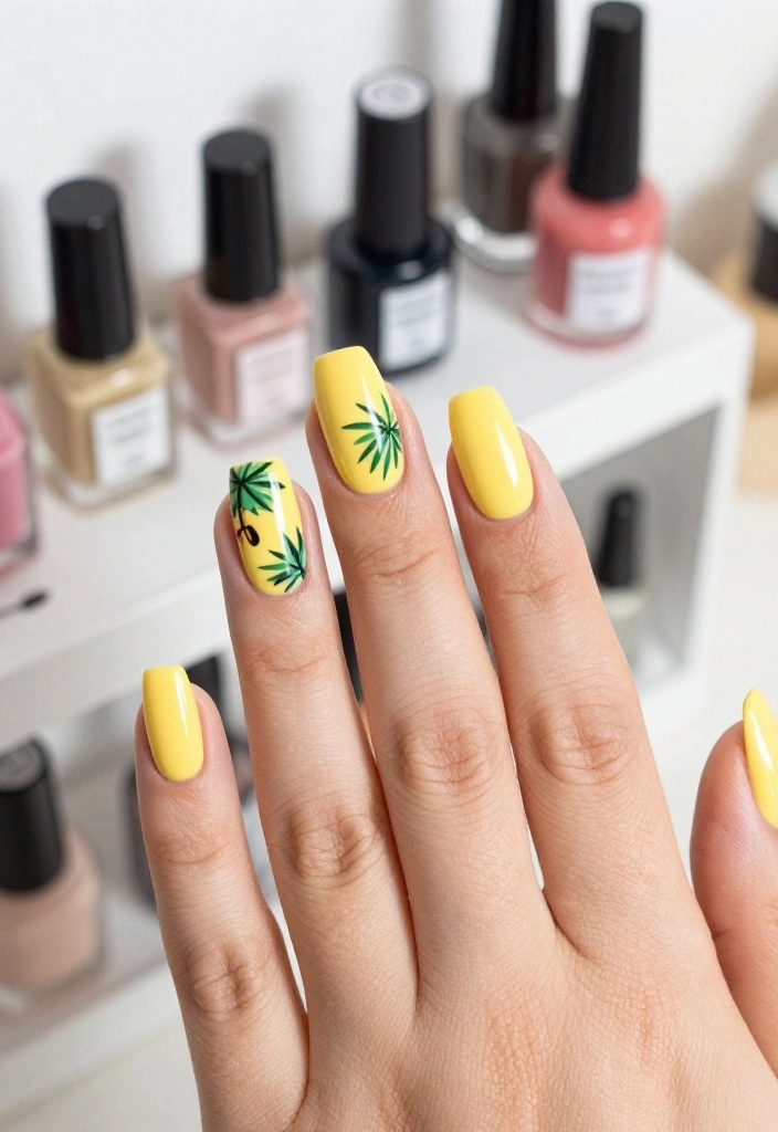 17 Butter Yellow Manicure Ideas That Are Perfect for Any Occasion (Don't Miss #9!) - 13. Tropical Vibes 1