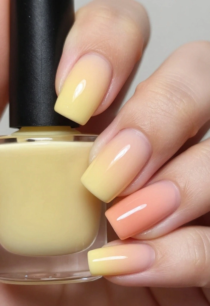 17 Butter Yellow Manicure Ideas That Are Perfect for Any Occasion (Don't Miss #9!) - 4. Ombre Effect 1